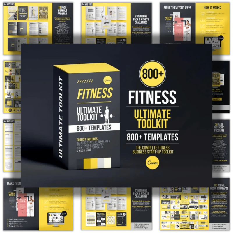 Fitness Ultimate Toolkit | Personal Trainer Templates | Instagram Templates | Fitness Coach | Canva Template | Fitness Workout Program